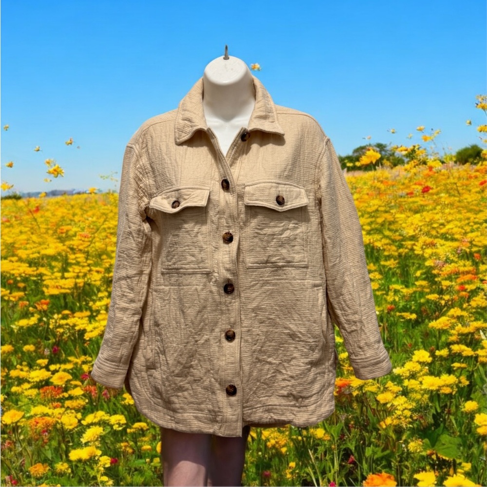 Madewell Cream cotton shirt Jacket size XS
